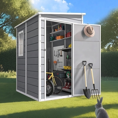 3X5Ft Plastic Garden Shed Backyard Storage Shed With Floor