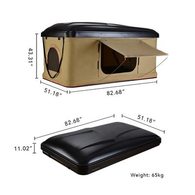 ABS Hard Shell Pop Up Car Tent Rectangular Rooftop Camping Tent For Truck Suv