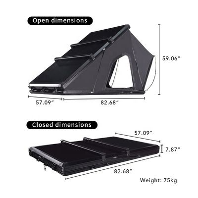 Triangle Aluminum Camping Roof Tent 1-2 Person Rooftop Tents Hard Shell