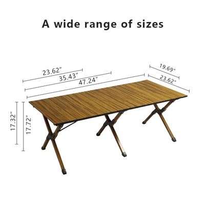 Quick Assembly Portable Camping Table Classic Aluminum Collapsible Picnic Table Camping