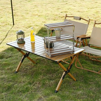 Quick Assembly Portable Camping Table Classic Aluminum Collapsible Picnic Table Camping