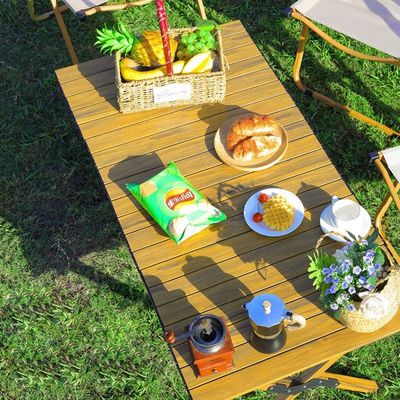 Popular Roll-up Carbon Steel Camping Picnic Table for Indoor and Outdoor Activities