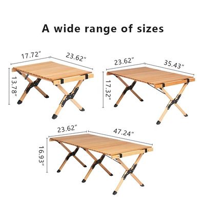 Luxury Beech Wood Table Outdoor Camping Dining Table for Picnics Travel