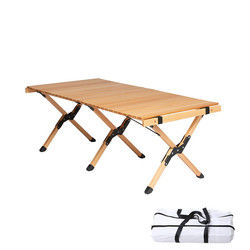 Luxury Beech Wood Table Outdoor Camping Dining Table for Picnics Travel