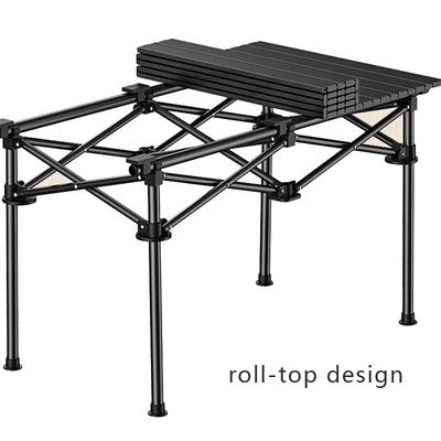 Durable Metal Outdoor Dining Table Portable Outdoor Table for Camping Hiking with Raised Table Leg