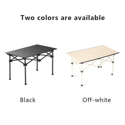Durable Metal Outdoor Dining Table Portable Outdoor Table for Camping Hiking with Raised Table Leg