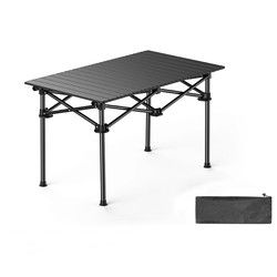 Durable Metal Outdoor Dining Table Portable Outdoor Table for Camping Hiking with Raised Table Leg