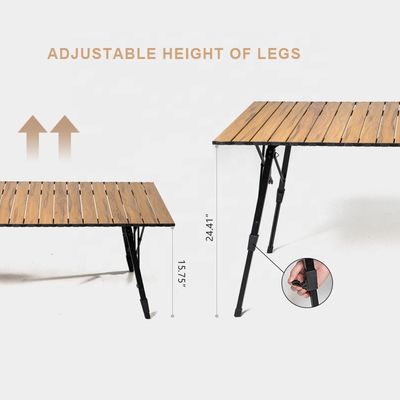 Adjustable Height Outdoor Table Aluminum Alloy Outdoor Foldable Table  for Hiking Camping