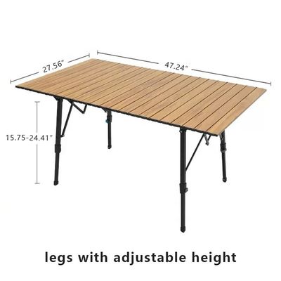 Adjustable Height Outdoor Table Aluminum Alloy Outdoor Foldable Table  for Hiking Camping