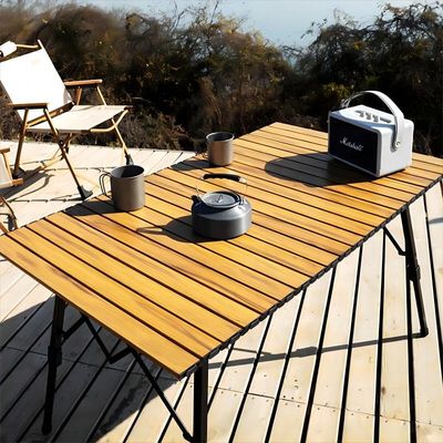 Adjustable Height Outdoor Table Aluminum Alloy Outdoor Foldable Table  for Hiking Camping