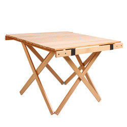 Attractive Camping Foldable Wood Table Camping Side Table for Picnics with Adjustable Height