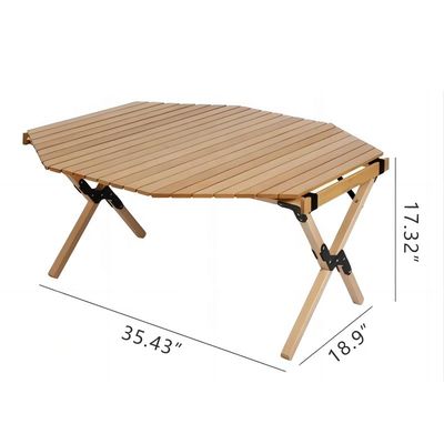 Octangle Wood Camping Table Custom Cheap China Wholesale Trestle Table Folding