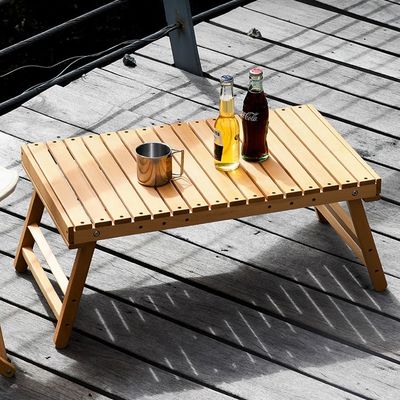 China Manufacturing Beech Reasonable Price Easy Folding Camping Table for Sale