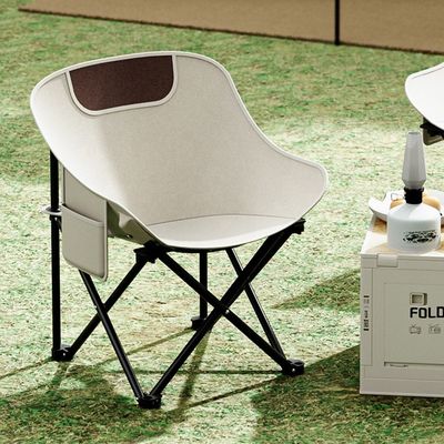 Comfortable Portable Camping Chair Iron Metal Moon Chair For Home Barbecues