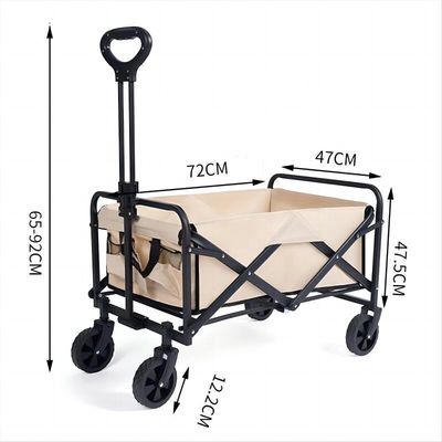 5" PVC Wheels No Brake Folding Wagon Cart Removable Camping Fold Up Wagon
