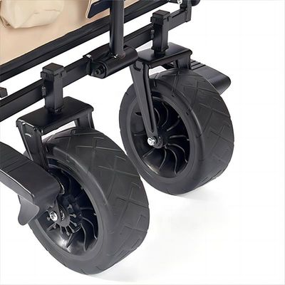 5" PVC Wheels No Brake Folding Wagon Cart Removable Camping Fold Up Wagon