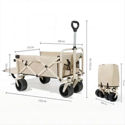 Outdoor 150L Large Capacity Folding Wagon Cart Double Oxford Cloth Multifunctional Camping Trolley