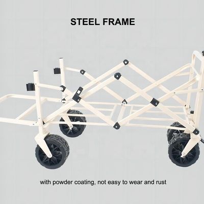 Outdoor 150L Large Capacity Folding Wagon Cart Double Oxford Cloth Multifunctional Camping Trolley