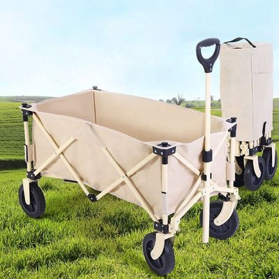 Multi Functional Collapsible Beach Wagon Trolley Four Wheel Outdoor Camping Wagon Cart