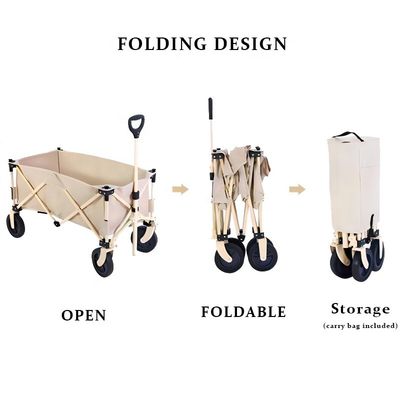 Multi Functional Collapsible Beach Wagon Trolley Four Wheel Outdoor Camping Wagon Cart