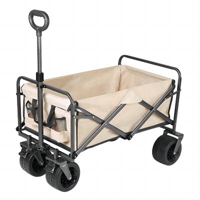 Luxury 8" Wheels Folding Wagon Cart All Terrain Wagons Beach Folding Utility Cart