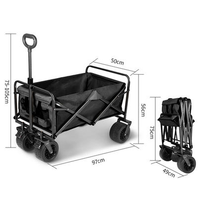 Luxury 8" Wheels Folding Wagon Cart All Terrain Wagons Beach Folding Utility Cart