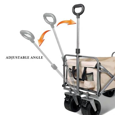 5 Inch Rubber Wheels  Folding Beach Wagon No Brakes Outdoor Camping Outdoor Utility Cart