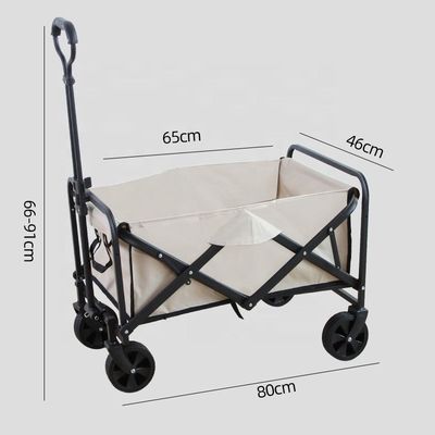 5 Inch Rubber Wheels  Folding Beach Wagon No Brakes Outdoor Camping Outdoor Utility Cart
