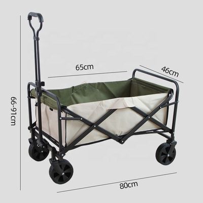 5 Inch Rubber Wheels  Folding Beach Wagon No Brakes Outdoor Camping Outdoor Utility Cart