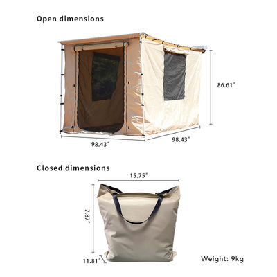 2.5x2.5m Outdoor Camping Car Awning Tent Car Side Cloth House With Aluminum Alloy