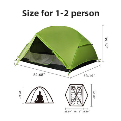 2 Man Backpacking Camping Tent Lightweight Waterproof Nylon Tent Bivy Sack