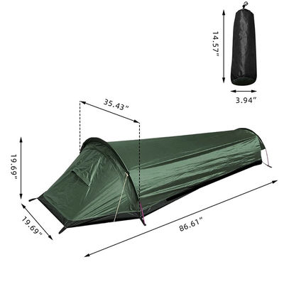 One Person Backpacking Tent Ultralight Army Green Bivy Sack Camping Tent