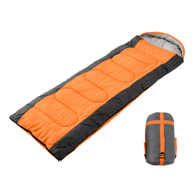 1 Person Camping Sleeping Bags Orange Rectangular Backpacking Sleeping Bag