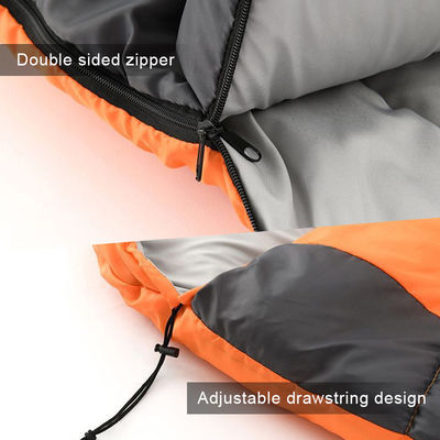 1 Person Camping Sleeping Bags Orange Rectangular Backpacking Sleeping Bag