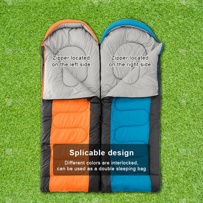 1 Person Camping Sleeping Bags Orange Rectangular Backpacking Sleeping Bag