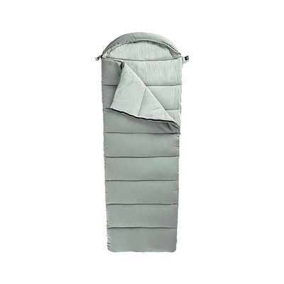 3 Season Single Semi Rectangular Camping Sleeping Bags Packable Gray Camping Bag With Hood