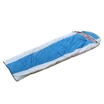 Blue Lightweight Flannel Sleeping Bag Semi Rectangular Backpacking Sleeping Bag For Adults