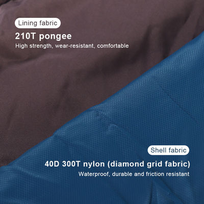 Blue Lightweight Flannel Sleeping Bag Semi Rectangular Backpacking Sleeping Bag For Adults
