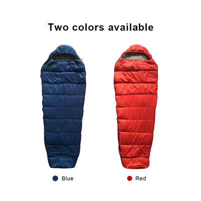 Red Adult Mummy Camping Sleeping Bags Ultralight Sleeping Bag With Fine Grid Fabric