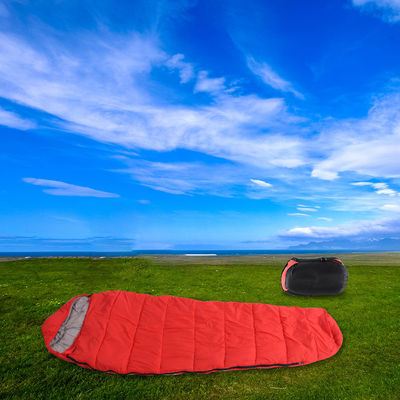 Red Adult Mummy Camping Sleeping Bags Ultralight Sleeping Bag With Fine Grid Fabric