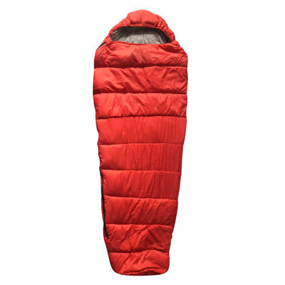 Red Adult Mummy Camping Sleeping Bags Ultralight Sleeping Bag With Fine Grid Fabric