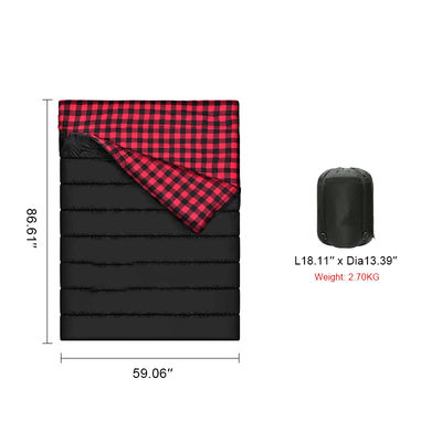 Lightweight Cotton Flannel Double Sleeping Bag Double Sleeping Bag  For Camping