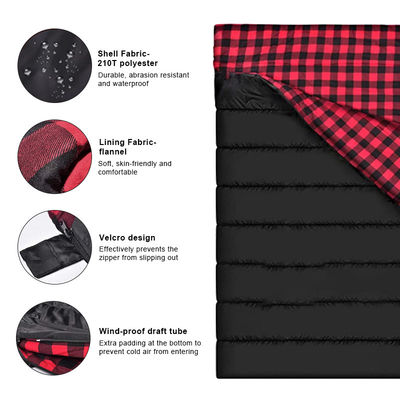 Lightweight Cotton Flannel Double Sleeping Bag Double Sleeping Bag  For Camping