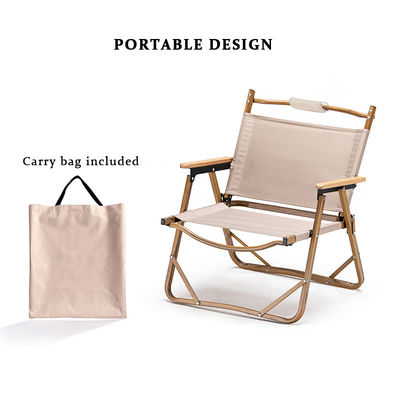 High Quality Wood Grain Aluminum Small Folding Camping Chair Adults