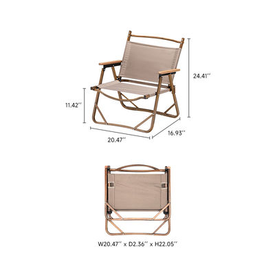 High Quality Wood Grain Aluminum Small Folding Camping Chair Adults