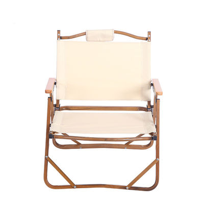 High Quality Wood Grain Aluminum Small Folding Camping Chair Adults