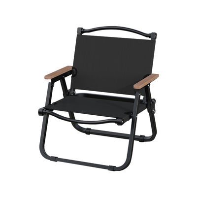 Long Lasting Metal Portable Camping Chair Folding Black Comfortable