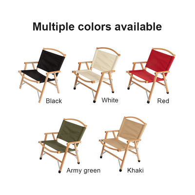 Durable Light Portable Camping Chair Hard Arm Beech Wood Most Comfortable