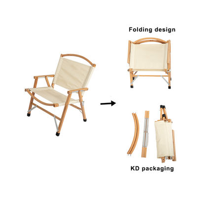 Durable Light Portable Camping Chair Hard Arm Beech Wood Most Comfortable