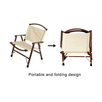 Eco Friendly Wooden Lightweight Camping Chair Folding Red For Outdoor Picnic